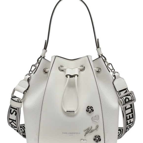 Karl Lagerfeld Handbags - Karl Lagerfeld White Shoulder Bag with Black Accents